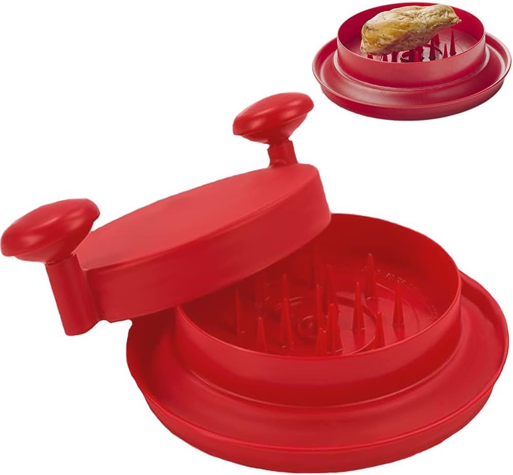 10.3in Chicken Breast Shredder Mincer Mincer Tool with Handle and Anti-Slip Bottom Mat for Pork Red Beef Chicken Breast Substitute for Bear Claw (Red)