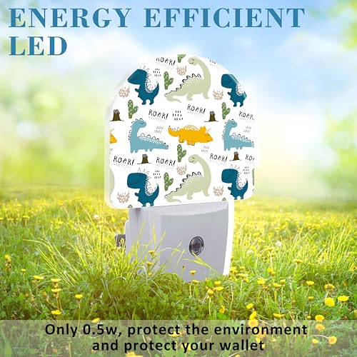 Image of Night Light for Kids Girls Boys, Cute Baby Dinosaur LED Night Light Plug into Wall with Dusk to Dawn Sensor for Room Decor, Hallway, Kitchen, Bathroom, Nursery, Stairs