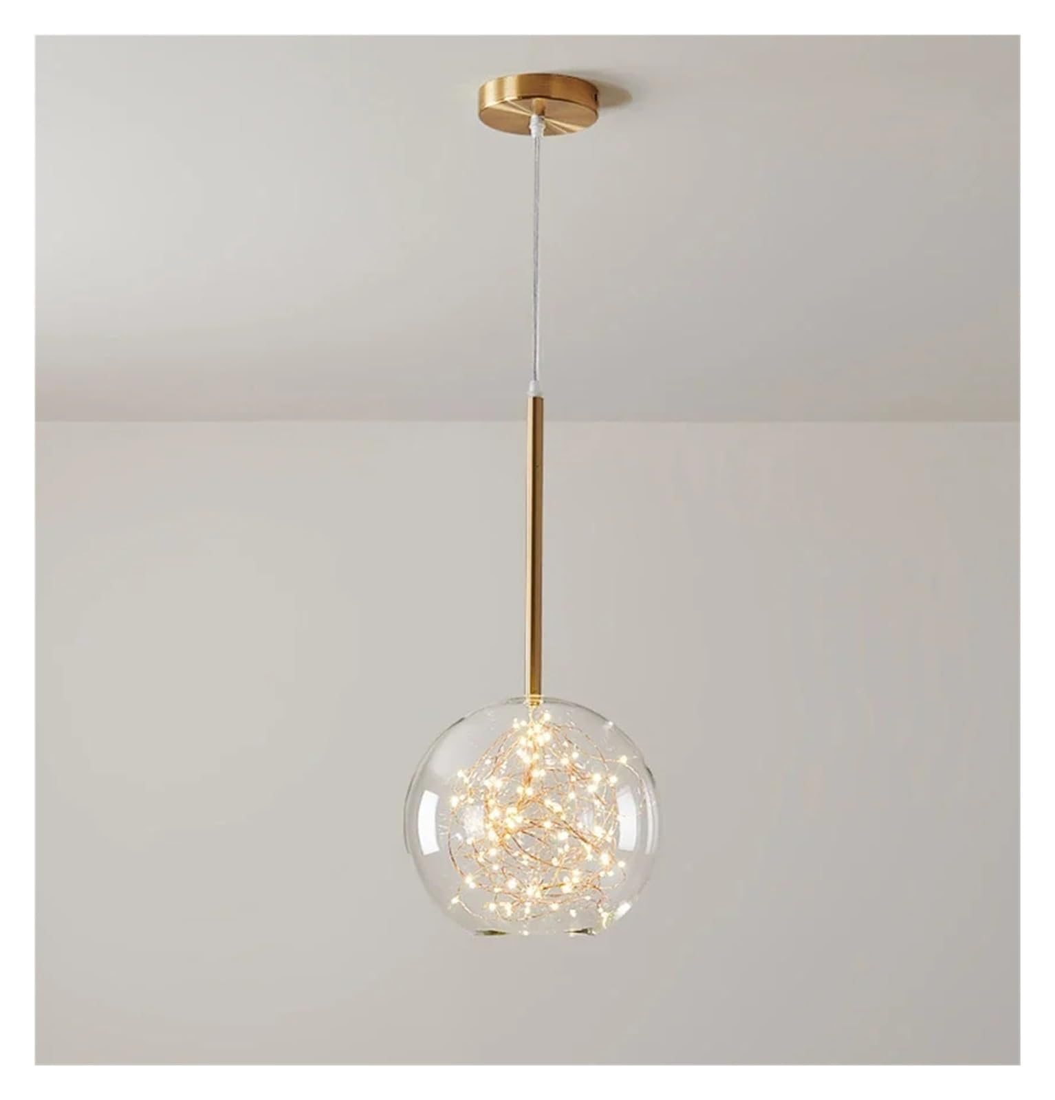 KLXSIVU Modern Spheres LED Glass Chandelier Bubbles Ball Gold Pendant Lighting for Dinning Living Room Kitchen Bedroom Hanging Lamp