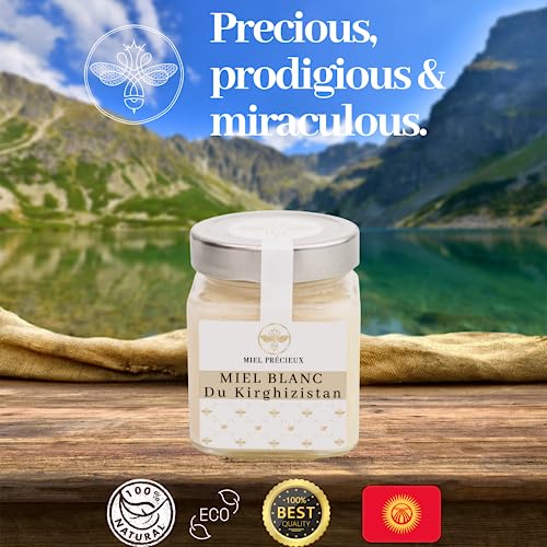 Miel Blanc du Kirghizistan | Miel Crémeux de Sainfoin, Cru & Non Pasteurisé | 100% Pur & Brut | Onctueux à Tartiner | Pot Verre 250g | Miel Précieux – vue 7