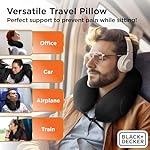 BLACK+DECKER Memory Foam Travel Neck Pillow Travel Pillow for Plane, Car & Train| Ice Silk Cooling Fabric, Ergonomic Design, Neck Support, Washable Cover,Black - Image 5