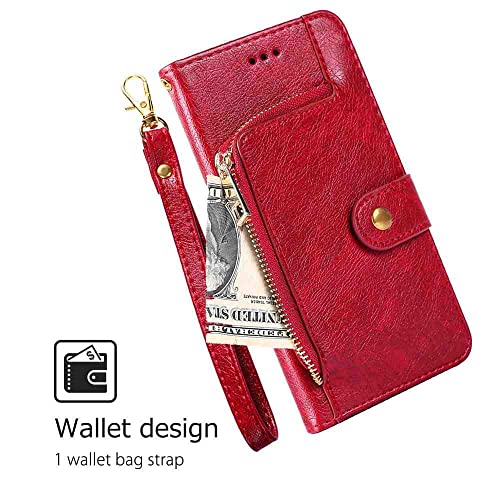 MojieRy Capa de telefone com zíper carteira estojo fólio for SAMSUNG GALAXY A50, Couro PU Premium Ca