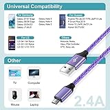 Micro USB Cable 3Pack, 0.5M+0.9M+1.8M Android Charger Cable Fast Charging USB A to Micro Charge Cable Nylon Lead for Samsung Galaxy S7 Edge S6 S5 J7 J6 J5 J3 A9 A6, Huawei Y7, Xbox, PS4, Nokia, Tablet - Image 6