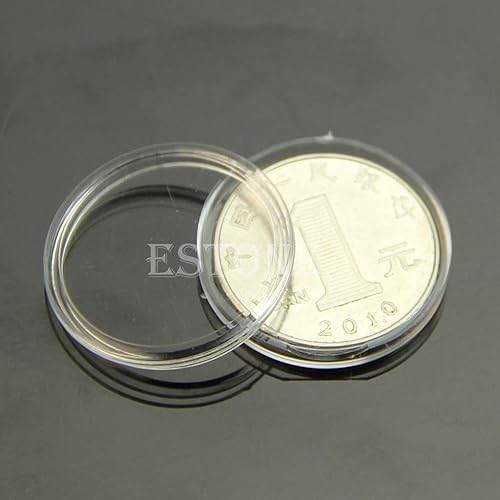 Miniatura 4 de Soporte de almacenamiento de monedas, 10 unidades de 0.984 in, cajas redondas transparentes para almacenamiento de monedas, soporte de cápsulas de