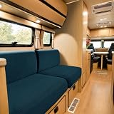 teal sofa throw JACQUARD RV CUSHION COVERS: Las fundas de cojín de caravana están hechas de poliéster y spandex tejido de punto, elástico y suave, de moda y resistente al desgaste, no es fácil de encoger ni arrugas después de tirar elástico, dar a su caravana una decoración ordenada tratar