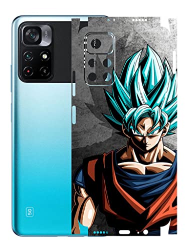 Image of AtOdds - Poco M4 Pro (5G) Mobile Back Skin Rear Screen Guard Protector Film Wrap (Coverage - Back+Camera+Sides) (Goku)
