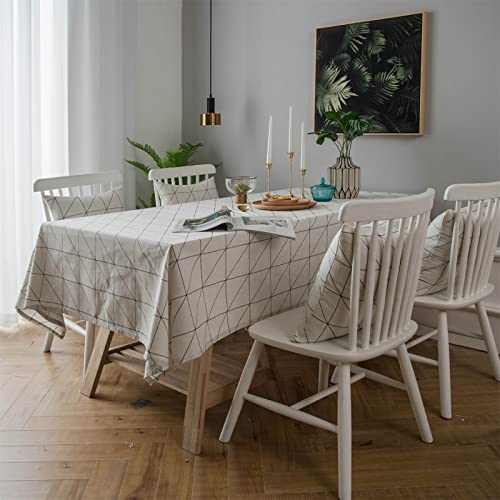 LIFEDX Nappe Rectangulaire en Coton Lin Couverture de Table, Nappe Imperméable pour la Maison Hôtel fête Mariage Bureau Décoration Moderne Nappe Minimaliste,Blanc,45x45cm Pillowcase Cover