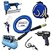 YOTOO Hybrid Lead in Air Hose 3/8-Inch by 6-Feet 300 PSI Heavy Duty, Lightweight, Kink Resistant, All-Weather Flexibility with Bend Restrictors, 1/4-Inch Industrial Quick Coupler and Plug, Blue