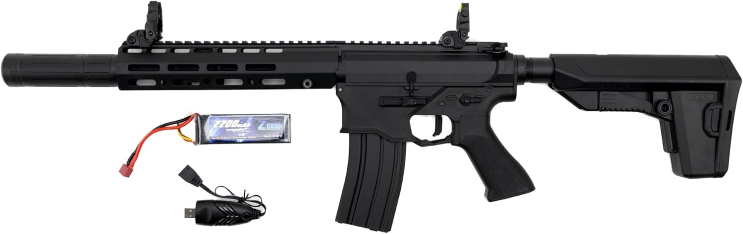 Barra Airguns 400e Gen 2 Full Auto Battery-Powered BB Gun Kit, Includes LiPo Battery and Charger, Fully Automatic Electric BB Rifle - 430 to 440 FPS