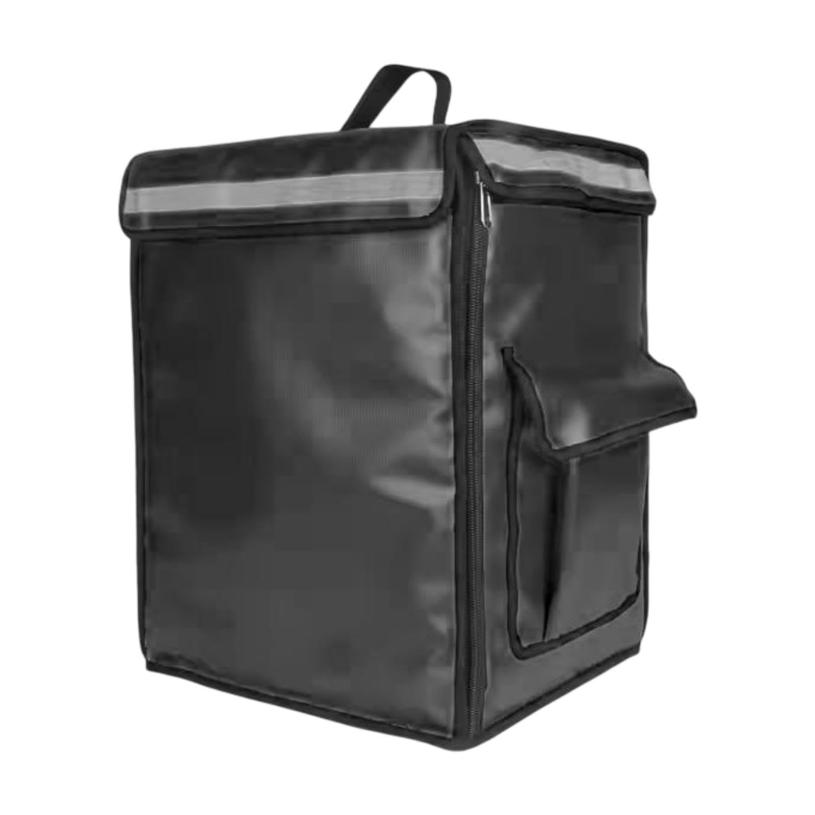 Bolsa Isotérmica para Reparto de Comida, Bolsa para Cajas de Pizza, Mochila para Comidas Calientes, Materiales Impermeables de Oxford Y Aluminio, Negro, Individual