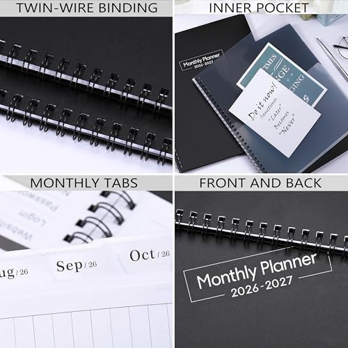 2026-2027 Monthly Planner - Monthly Planner from January 2026 to December 2027, 2026-2027 Planners 8.5'' x 11'', 24 Tabs, Inner Pocket
