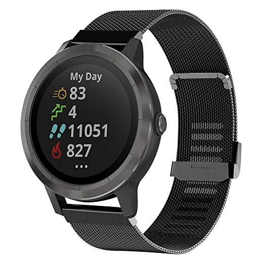 Tosenpo Armband för Garmin Vivoactive 3, ersättande klockarmband i rostfritt stål för Garmin Vivoactive 3 Music/Vivoactive 3 / Venu/Vivomove HR/Luxe/Style/Forerunner 245/645 (svart)