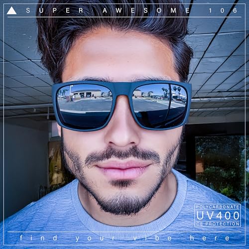 Mens Rectangular Matte Black Gangster Oversize Plastic Sport Sunglasses3