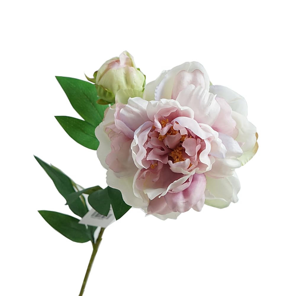 Bqee Light Purple Artificial Peony 4Pcs Vintage Silk Flowers Fake Peonies With Stems For Wedding Decoration Bridal Bouquet Arrangement (Light Purple)