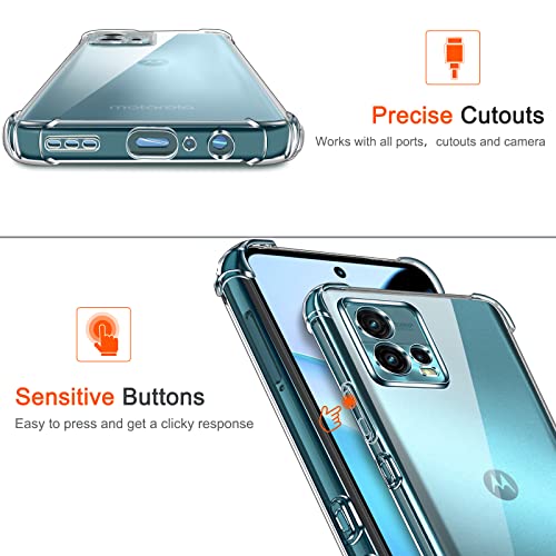 Image of Lustree Back Cover Transparent Case Compatible with Motorola G72 | Clear + TPU Case with 4 Corner Air Cushion Protection & Camera Protection | Slim& Stylus Cover