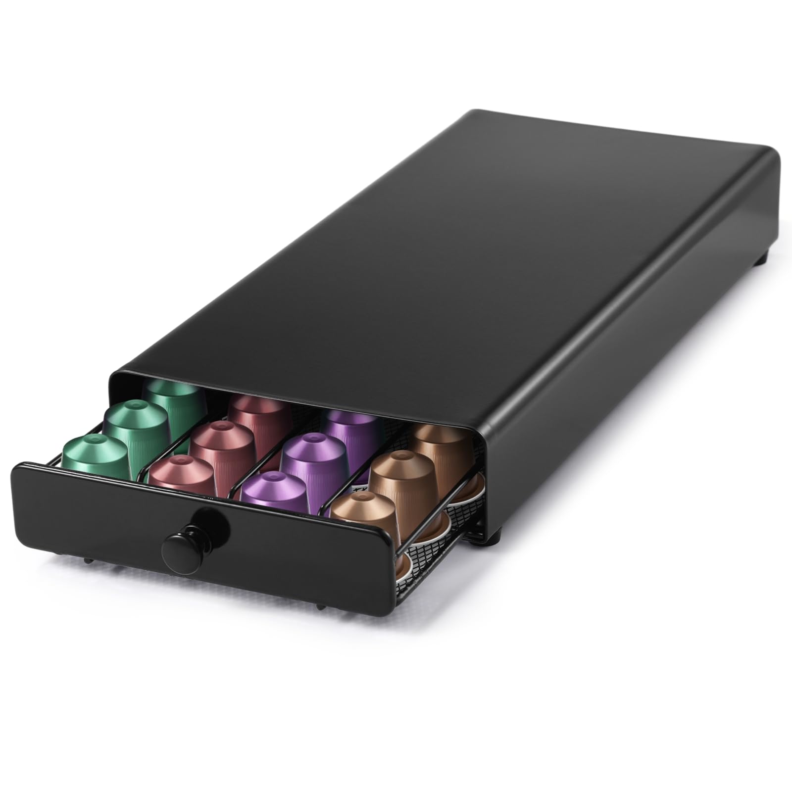 Photo 1 of **SIDES ARE A LITTLE BENT**Coffee Pod Drawer Holder, Compatible with Nespresso Capsules, Metal Capsule Storage Box, Modern Capsule Organizer for Home Kitchen Counter, Holds 40 Capsules