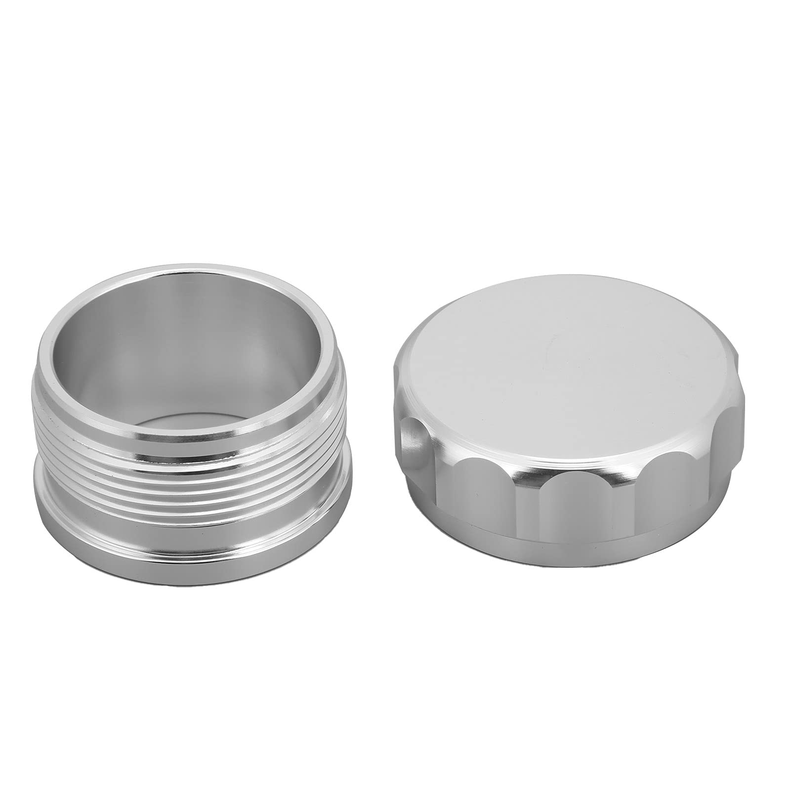 Tyenaza Llenador del Tanque de Combustible, 1.4 Pulgadas Universal Aleación de Aluminio Soldadura En El Tanque de Aceite Cuello de Llenado Con Tapa, para Tanques de Combustible de AutomóVil(Plata)