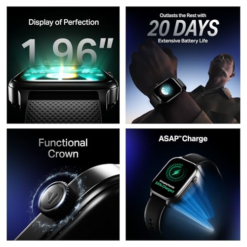 boAt Storm Infinity Plus w/20 Days Extensive Battery Life, Huge 680 mAh, Only Charge Once a Month, 1.96" Display, Functional Crown, Multiple Sports Modes, smart Watch for man & Woman (Active Black) - Image 3