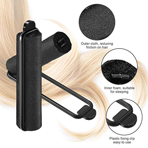 60 Pieces Satin Foam Sponge Hair Rollers Soft Foam Hair Styling Curlers Flexible Hairdressing Curlers Black Perm Rods Wave Curlers (0.6 Inch) #TOP2