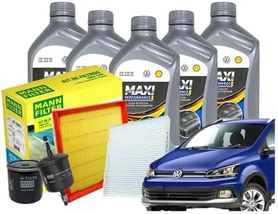 Kit Completo Revisão Compatível com Fox 1.6 16V 2015 a 2021 5L Óleo 5W40 + Filtros de Óleo Ar Combustível Cabine