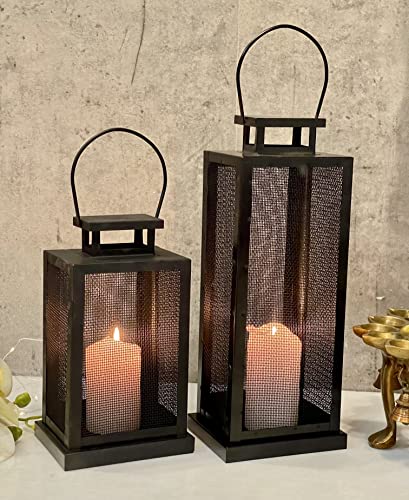 Urban Born Set of 2 Iron Lantern and Candle Tealight Holder for H...