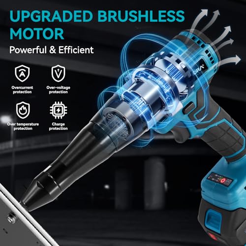 Yofidra Cordless Rivet Gun, Brushless Riveting Gun with 15,000N Torque, 20mm Stroke, Electric Rivet Gun with 2x2.0Ah Battery, Electric Drill Riveting Tool for Steel/Aluminium Rivets 2.4-5.0mm 3 Yofidra Cordless Rivet Gun, Brushless Riveting Gun with 15,000N Torque, 20mm Stroke, Electric Rivet Gun with 2x2.0Ah Battery, Electric Drill Riveting Tool for Steel/Aluminium Rivets 2.4-5.0mm - Image 3