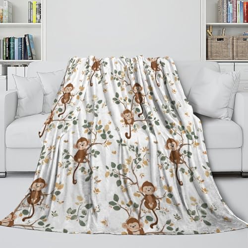 Couverture microfibre singe 3D plaid chaud léger lit - 6
