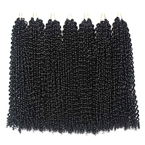 6 Pcs Passion Twist Hair 18inch Curly Wavy Synthetic Crochet Hair Ombre Braiding Hair 20 Strands Passion Twist Crochet Hair 1B