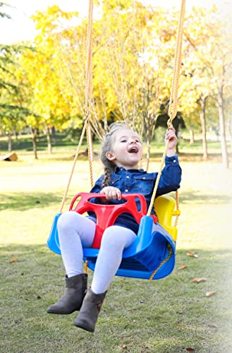 3-in-1-Klappschaukel-Set für Kleinkinder bis Teenager mit Karabinerhaken zum Spielen zu Hause, im Garten, auf der Terrasse, im Innen- und Außenbereich (grüner Stuhl + grüner Handlauf)