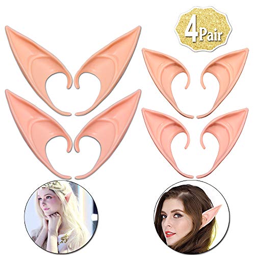 AniSqui Orejas De Elfo Cosplay 12cm, (2 Pares de látex Elf Ear), Orejas de Duendes Hadas by