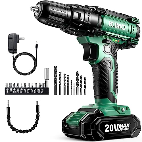 KIMO 電動ドリル 電動ドライバー ゴートレス 充電式ドリルドライバー...