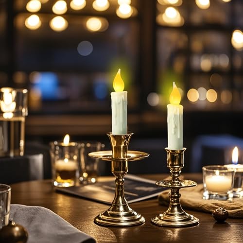 Real-Wax-Short-Flameless-Taper-Candles-Battery-Operated-with-Timer4-Inch-Ivory-LED-Taper-Candles-Flickering-Flameless-Candlesticks-Country-Primitive-Christmas-Halloween-DecorationsSet-of-2-PCS Real Wax Short Flameless Taper Candles Battery Operated with Timer4 Inch Ivory LED Taper Candles Flickering Flameless Candlesticks Country Primitive Christmas Halloween DecorationsSet of 2 PCS