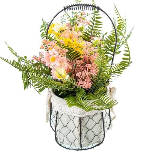 DRW Set mit 2 verschiedenen Blumenkörben aus Polyester, 30 x 40 x 50 cm