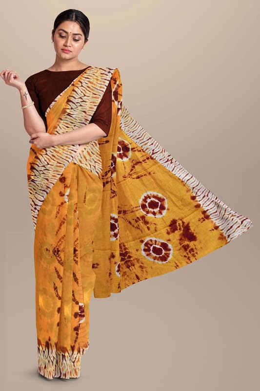Image of SURAJ INTERNATIONAL Printed Cotton Saree For Women With Blouse Piece | Ideal For Everyday And Office Wear