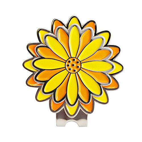 Pinmei Sunflower Golf Ball Marker With Golf Hat Clip(One Hat Clip With Two Markers) #TOP6