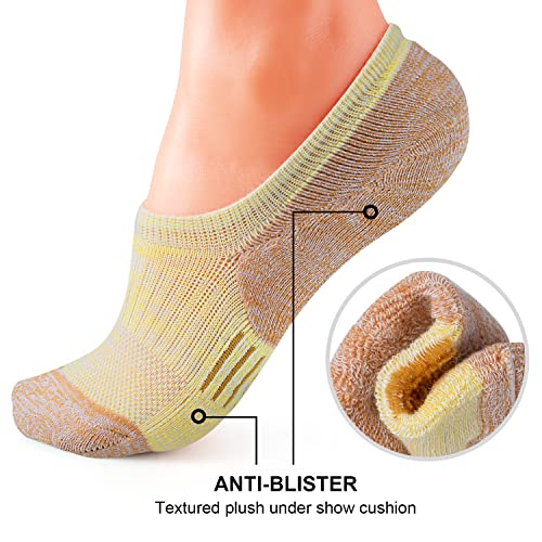 Image of Gonii Womens No Show Socks Athletic Ankle Socks Cushioned Running Low Cut | Breathable fabric, Reinforced toe heel, Thick sole pad, Anti-slip heel grip, Sweat-wicking, Anti-shrink, Sport & casual wear