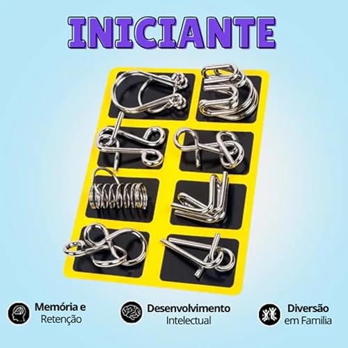Conjunto De Quebra-Cabeça Metal Puzzles, Quebra-Cabeça De Metal Montessori/Desafio Mental, Desembara