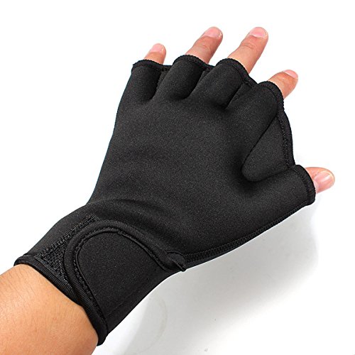 Fingerness rękawice pływackie żaba parciana rękawiczki fitness trening rękawice - L & czarne