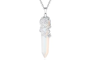 Crystal Necklace Flower Wrapped Point Wiccan Pendant Necklaces