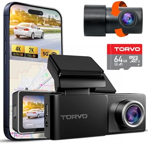 TORVO TD3 4K+2K Dash Cam with App, Camera for Car Front and Back ...