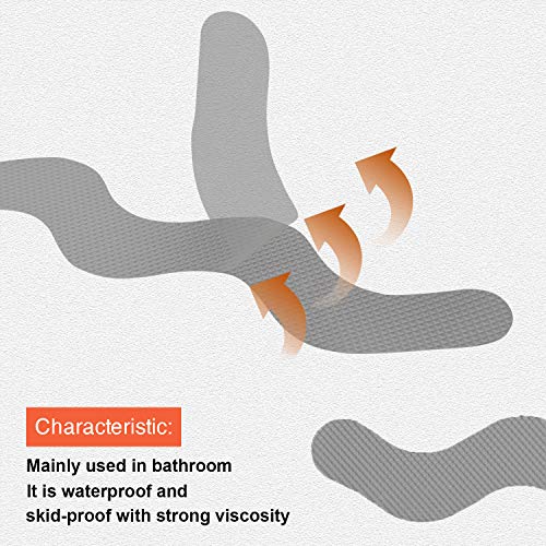 Anti Slip Shower Stickers, Adhesive Decals Safety Strips Scraper for Bath Tub, Shower, Stairs, 24 Pieces (Gray) - Image 3