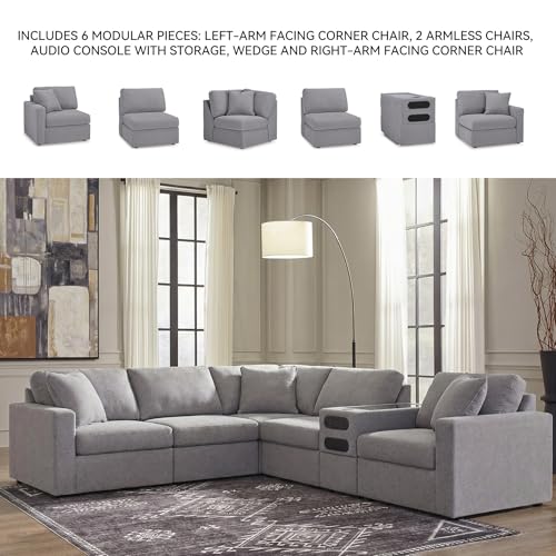 Image of Signature Design by Ashley Modmax 6-Piece Modular Sectional Sofa, Granite