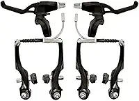 FREIO V-BRAKE COM MAÇANETA DE ALUMINIO PRETO P/BICICLETA