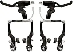 FREIO V-BRAKE COM MAÇANETA DE ALUMINIO PRETO P/BICICLETA