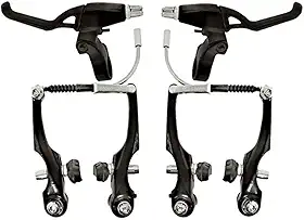 FREIO V-BRAKE COM MAÇANETA DE ALUMINIO PRETO P/BICICLETA