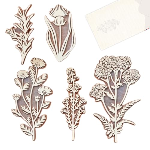 Sellos florales de madera – Construcción de madera estable, diseño de patrones detallados, conjunto de artesanía versátil, fácil de usar | Para scrapbooking fabricación de tarjetas de papel Arte de