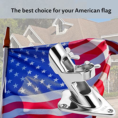 Funnans Flag Pole Holder, 316 Stainless Steel Heavy Duty Concrete Flag Pole Mount For House Outside, Usa Wall Brick Flag Pole Bracket, 1 Inch #TOP1