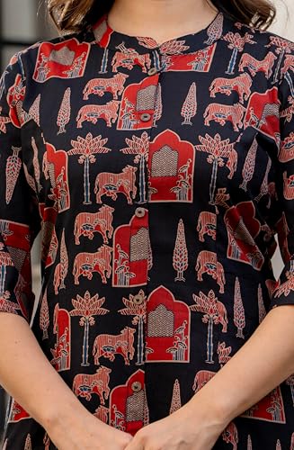 Image of rytras Women Printed A-Line Kurta Set with Palazzo Pants