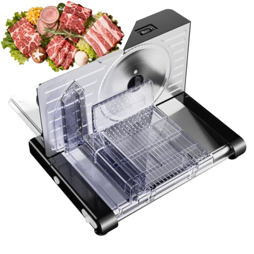 Electric Folding Slicer, 160W Cortadora Eléctrica De Alimentos Con Grosor Ajustable 1-18mm, Acero Inoxidable, Cortadora Eléctrica Plegable Para Queso Pan Embutidos Verduras