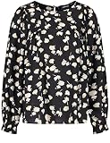 Taifun Damen 160012-11009 Bluse, Schwarz Gemustert, 38